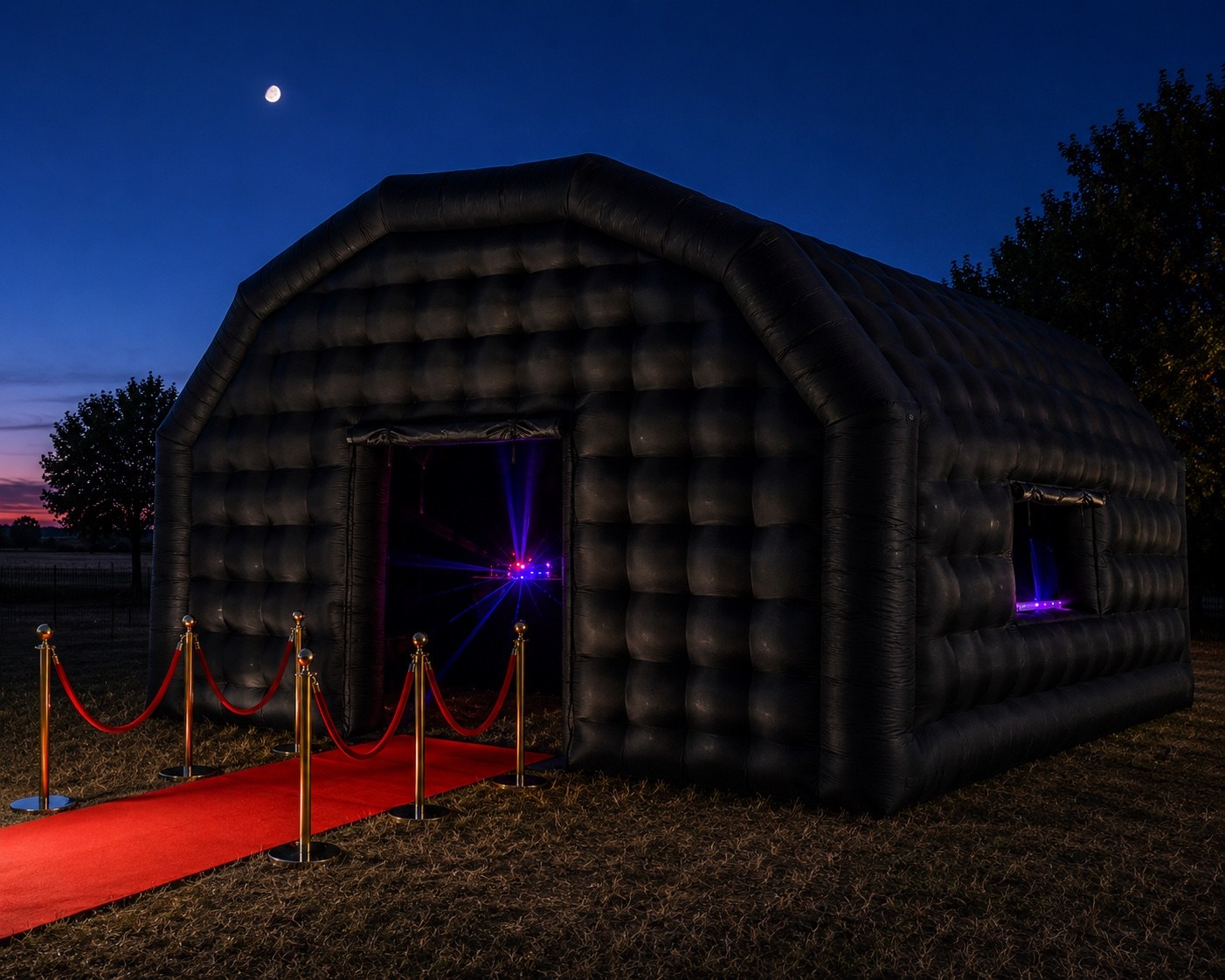 Boîte de nuit gonflable OneLoc de nuit avec tapis rouge et éclairages